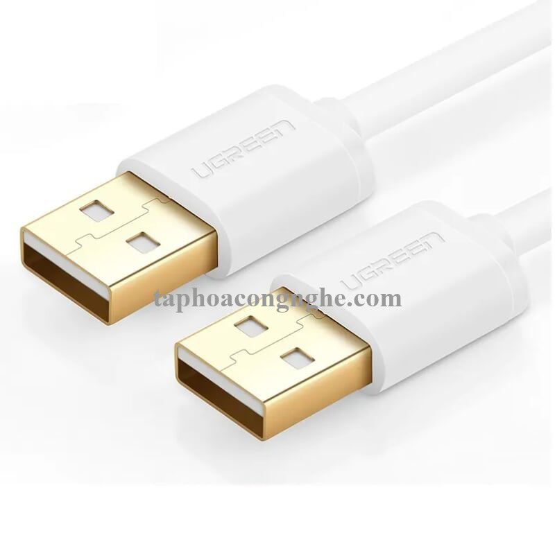Ugreen 30131 0.5M màu Trắng Cáp 2 đầu USB 2.0 vỏ nhựa PVC US102 30030131